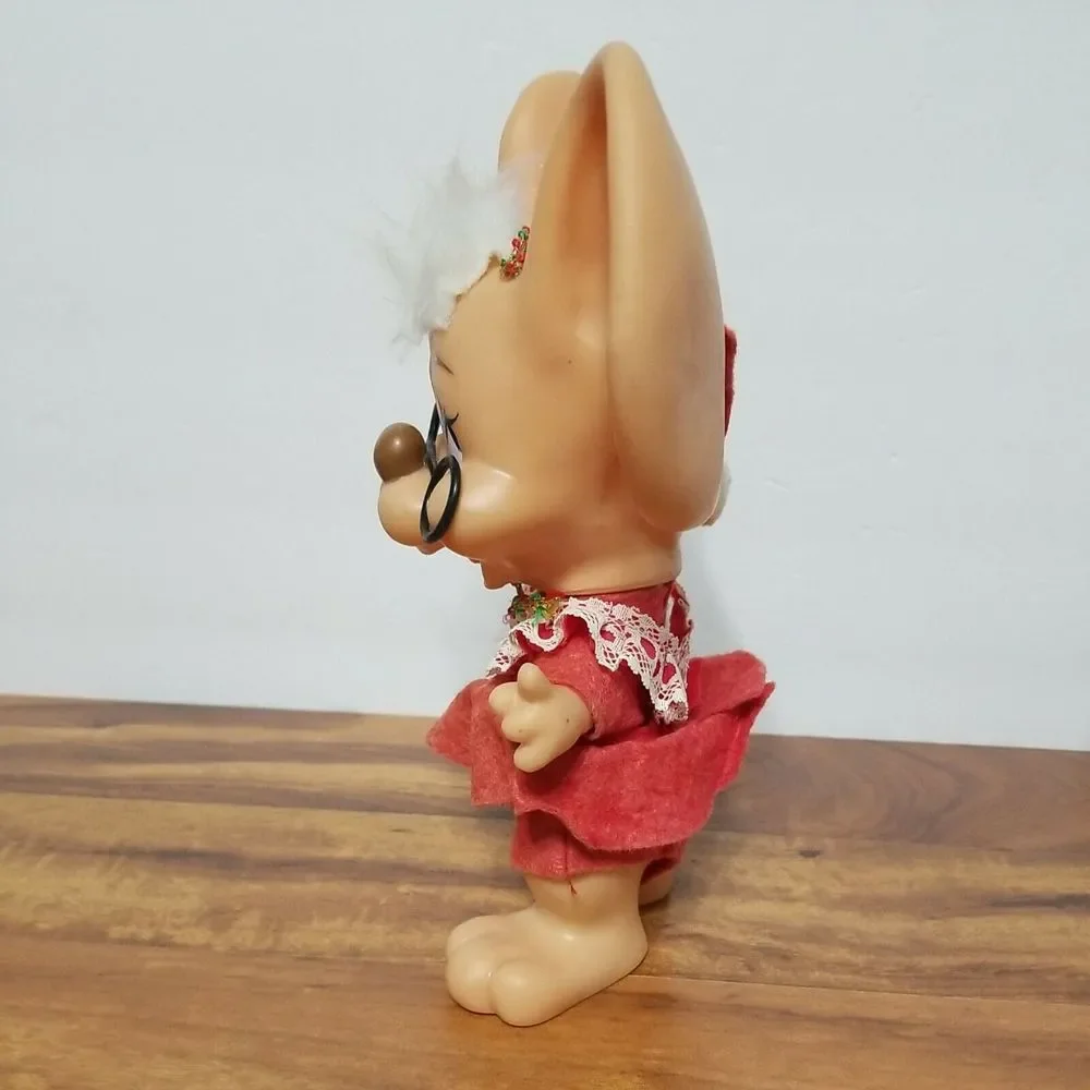 Vintage Roy Des of Fla 1970 Mrs.Claus Christmas Mouse Bank‎ Figure Toy